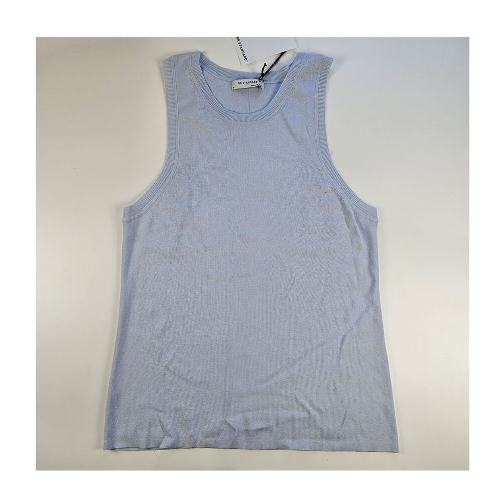 NWT Light Blue Knit Sleeveless Rayon Blend Tank Top XL